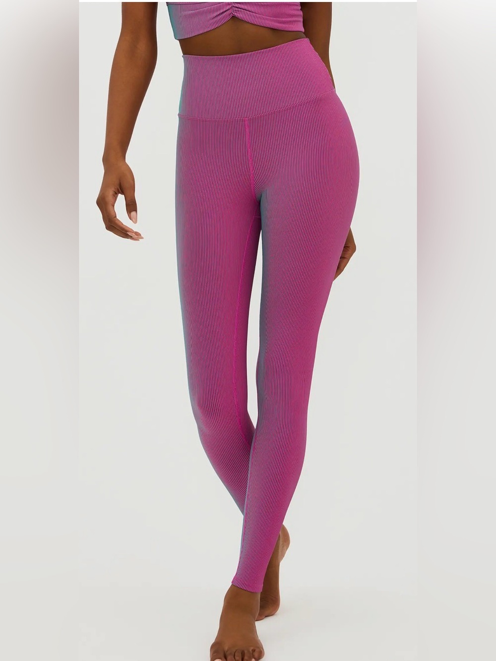 Beach Riot Ayla High Rise Ribbed Leggings in sorbet 2 tone